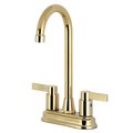 Kingston Brass KB8492NDL NuvoFusion 4" Centerset Bar Faucet, Polished Brass KB8492NDL